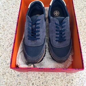 Tory Burch Blue Retro-Inspired Sneakers